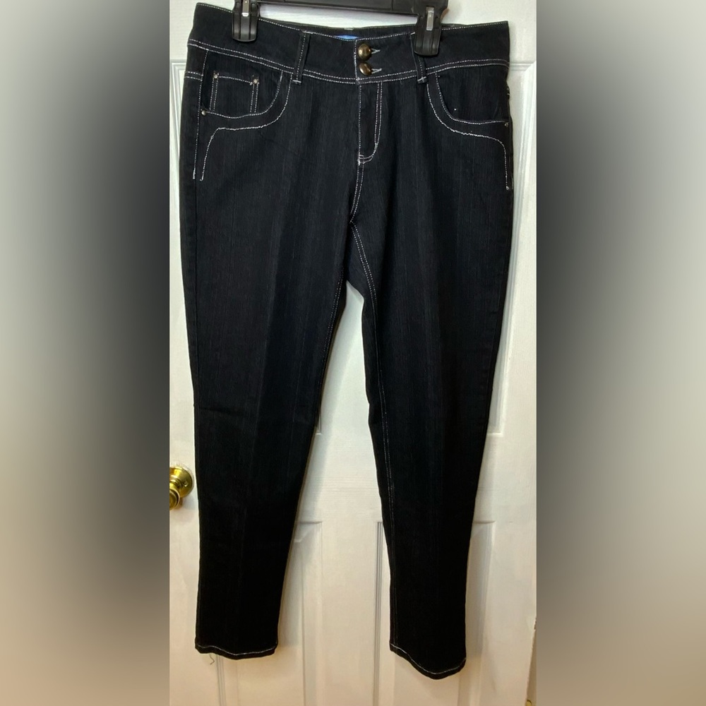H & S Hollywood Star Jeans Size 16 Dark Wash Straight Leg Inseam Exc Cond